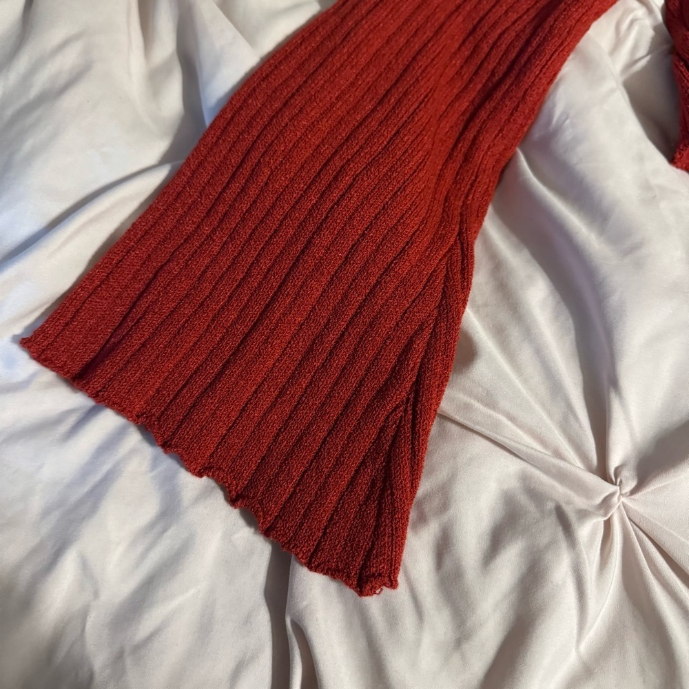 Princess Polly Off-Shoulder Ribbed Sweater - Deep Red - Picture 7 of 8
